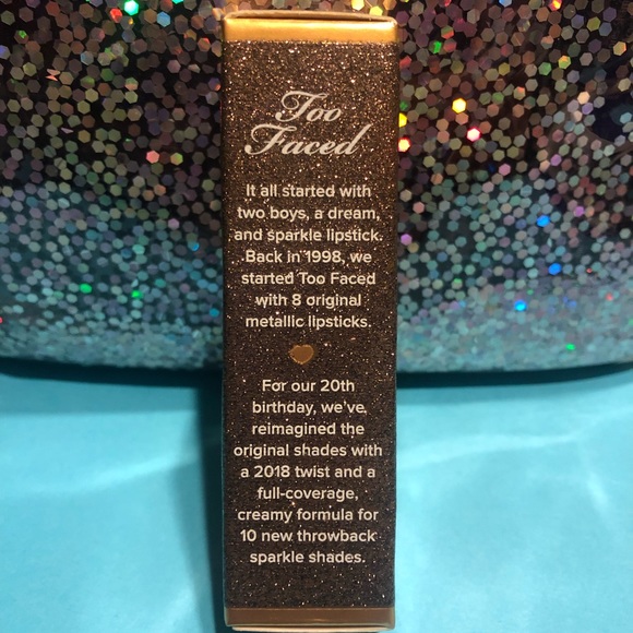 BNIB! Discontinued! HTF! Too Faced Metallic Sparkle Lipstick in HOOCHIE - Picture 4 of 6